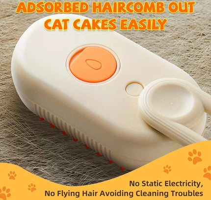 3-in-1 Rechargeable Steam Pet Brush for Cats & Dogs-3