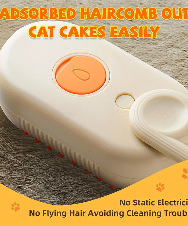3-in-1 Rechargeable Steam Pet Brush for Cats & Dogs-3