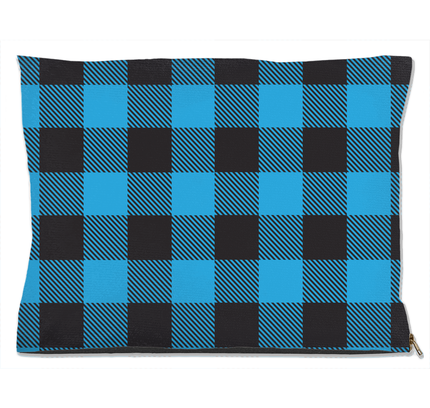 Buffalo Plaid Blue Dog Bed-2