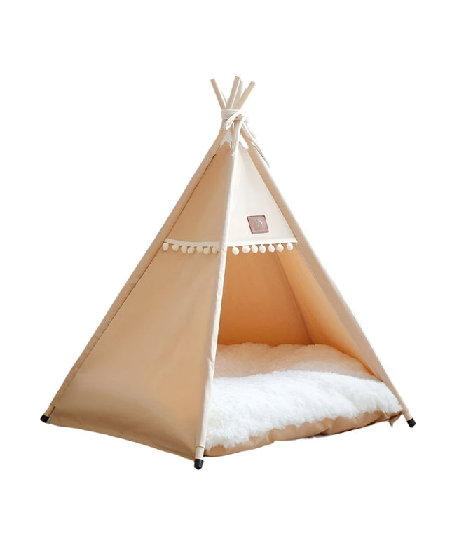 Linen Pet Teepee Bed-0