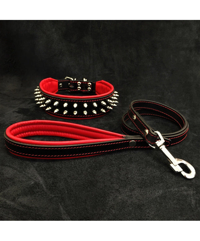 "Frenchie" Set- collar & leash. Red-0
