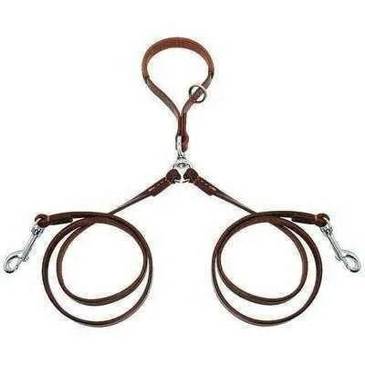 Golden Double Leather Pet Leads - Set of 2-3