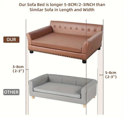 Leather Large Dog Sofa Lounge with Cushion-1