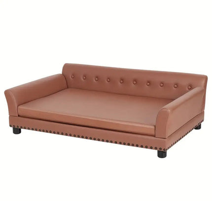 Leather Large Dog Sofa Lounge with Cushion-0