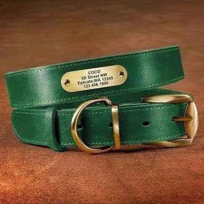Luxury Leather Dog Collar with Personalised Engraving-1