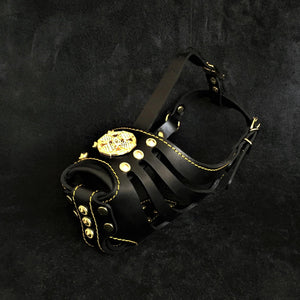 'Maximus'' Basket Muzzle Black & Gold