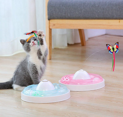 Funny dog Cat Toys Electric Rotating Colorful Butterfly Pet Scratch Toy For Cat Kitten dog cats intelligence trainning-0