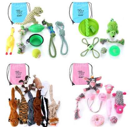 Pet Toys Collection Dog Voice Toys Bite Resistant Molar Dog Toy Ball Cat Toy Supplies for Cat Puppy Baby Dogs Value Bundle-0