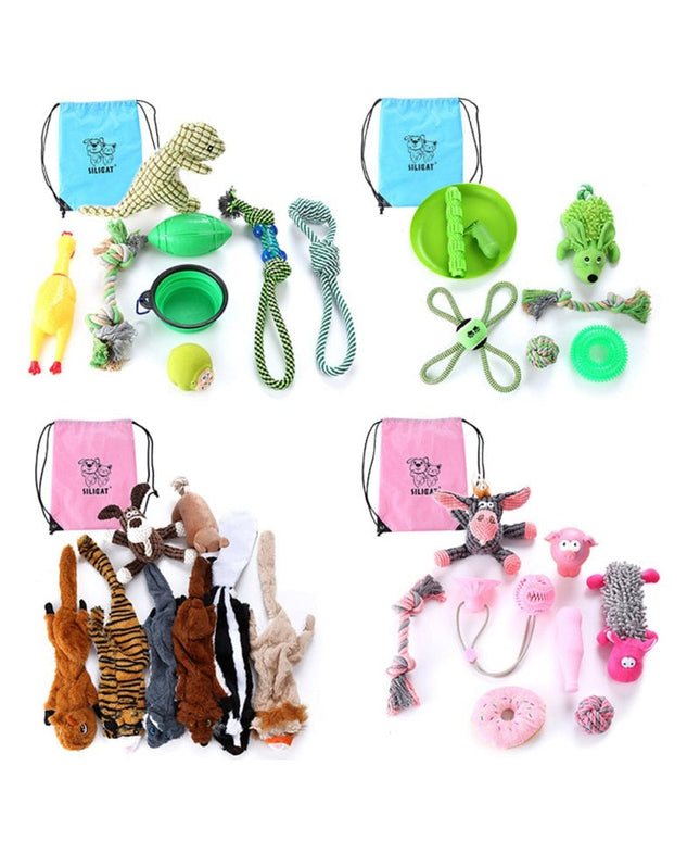 Pet Toys Collection Dog Voice Toys Bite Resistant Molar Dog Toy Ball Cat Toy Supplies for Cat Puppy Baby Dogs Value Bundle-0