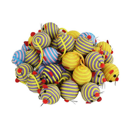 40pcs/pack Colorful Feather Cat Toys False Mouse Kitten Cat Toy Mixed Collection-2