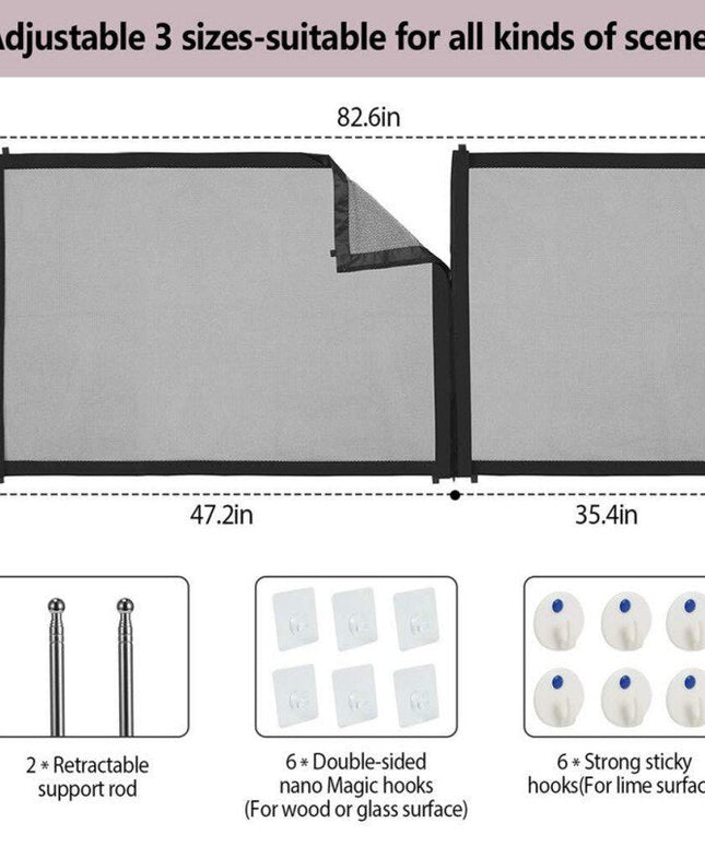 Pet Dog Fence Gate Safe Guard Safety Enclosure Dog Fences Dog Gate The Ingenious Mesh Magic Pet Gate Pet supplies