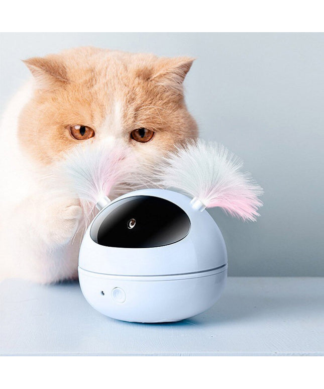 Electric Interactive Cat Toy Ball Feather Infrared Light Tease Tease Cat Stick Toys-0