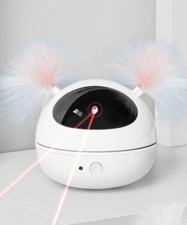 Electric Interactive Cat Toy Ball Feather Infrared Light Tease Tease Cat Stick Toys-3