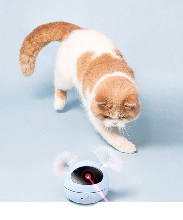 Electric Interactive Cat Toy Ball Feather Infrared Light Tease Tease Cat Stick Toys-4