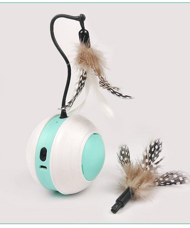 Smart Interactive Cat Toy USB Rechargeable Led Light Self Rotating Ball Pets Playing Toys Motion Activated Pet Ball-4