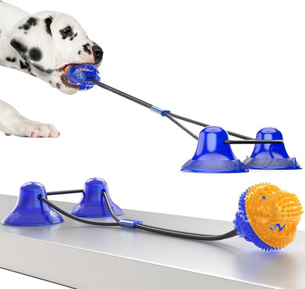 Interactive Pet Toys For Cats Dogs Training Suction Cup Push Ball Toys Elastic Ropes Pet Tooth Cleaning Chewing IQ Exercise New-0
