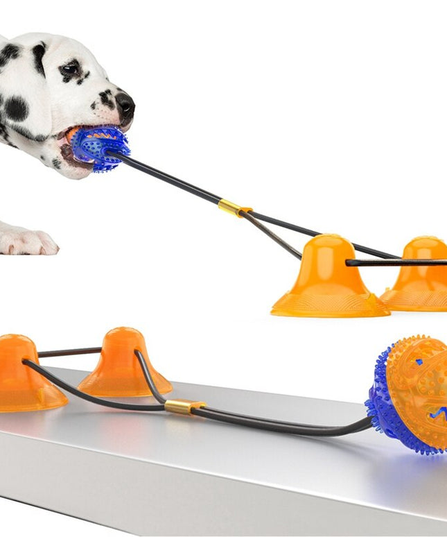 Interactive Pet Toys For Cats Dogs Training Suction Cup Push Ball Toys Elastic Ropes Pet Tooth Cleaning Chewing IQ Exercise New-4