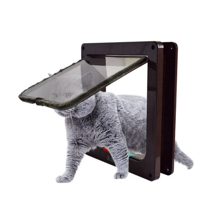4 Way Lockable Cat Flap Door  Lock Security Flap Door for Dog Cat Kitten Small Pet Gate Door Kit Cat Dog Cat Door-2