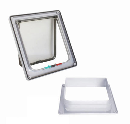 4 Way Lockable Cat Flap Door  Lock Security Flap Door for Dog Cat Kitten Small Pet Gate Door Kit Cat Dog Cat Door-4