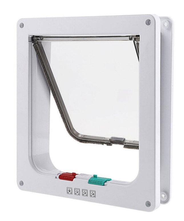 4 Way Lockable Cat Flap Door  Lock Security Flap Door for Dog Cat Kitten Small Pet Gate Door Kit Cat Dog Cat Door-3