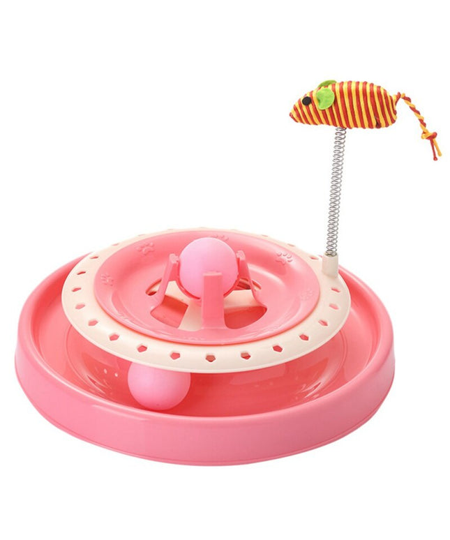 Pet Cat Toys Turntable Spring Mouse Toy Plastic Cat Funny Crazy Amusement Disk Cat Kitten Teaser Pet Interactive Toys-0