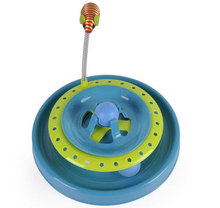 Pet Cat Toys Turntable Spring Mouse Toy Plastic Cat Funny Crazy Amusement Disk Cat Kitten Teaser Pet Interactive Toys-4