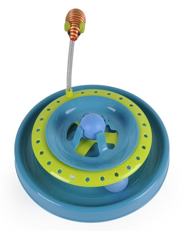 Pet Cat Toys Turntable Spring Mouse Toy Plastic Cat Funny Crazy Amusement Disk Cat Kitten Teaser Pet Interactive Toys-4
