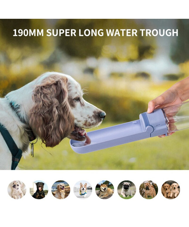 420ML Dog Water Bottle Portable Plastic Pet Feeder Food Container Outdoor Walking Travel Pet Drinking Water Feeder-0