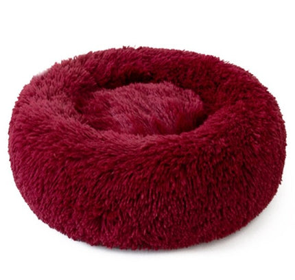 Round Cat Bed Warm Sleeping Cat Nest For Dogs Basket Pet Products Cushion Soft Long Plush Cat Pet Bed Mat Cat House Animals Sofa-1