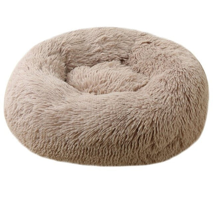 Round Cat Bed Warm Sleeping Cat Nest For Dogs Basket Pet Products Cushion Soft Long Plush Cat Pet Bed Mat Cat House Animals Sofa-5