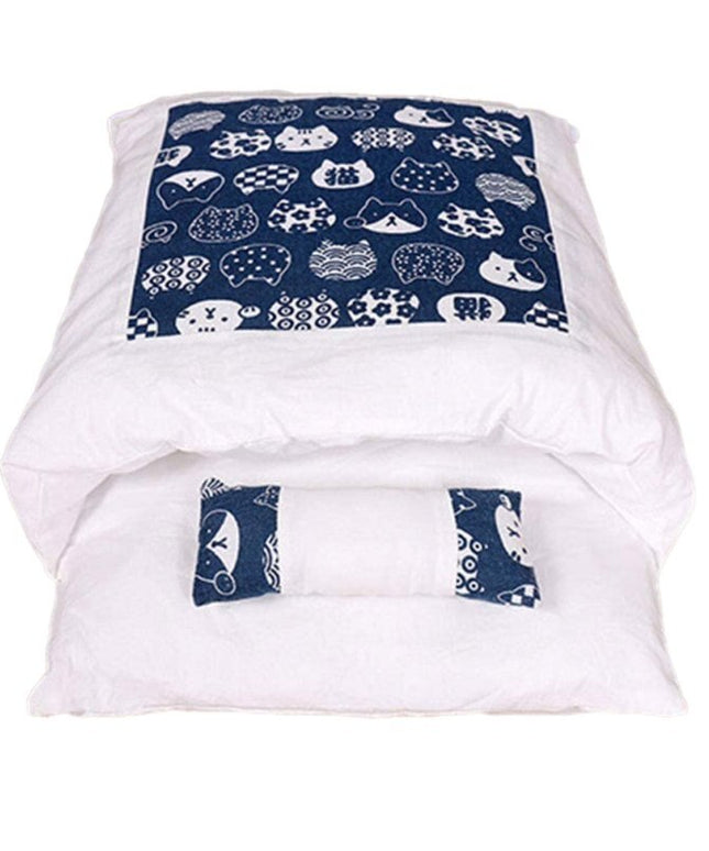 Winter Warm Pet Dog Cave Bed Soft Fleece Washable Removable for Cat Puppy Japanese Style Sleeping Bag Cushion House-3
