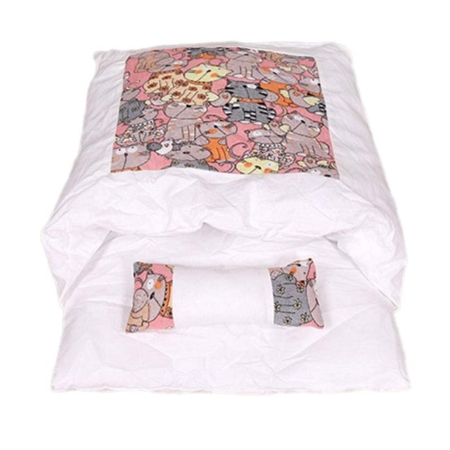 Winter Warm Pet Dog Cave Bed Soft Fleece Washable Removable for Cat Puppy Japanese Style Sleeping Bag Cushion House-5