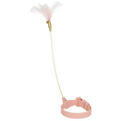 Funny Cat Collar Toy Feather Teaser Stick Interesting Automatic Cat Toy Foot Interactive Cats Teaser Feather Kitten Toys-2