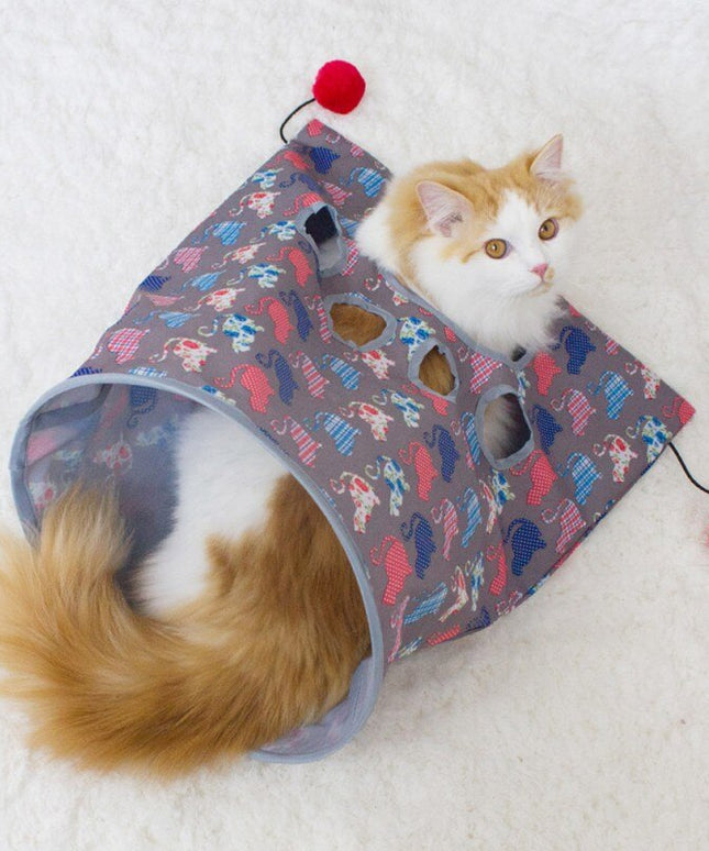 Fun Pet Cat Toys Tunnel Play Tubes Collapsible Crinkle Kitten Interactive Toys Puppy Ferrets Rabbit Play Dog Tunnel-1