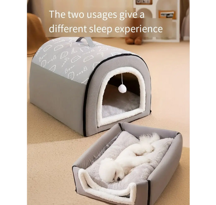 Warm Enclosed Dog Bed for All Seasons-1