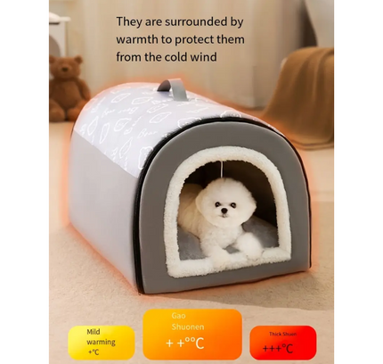 Warm Enclosed Dog Bed for All Seasons-3
