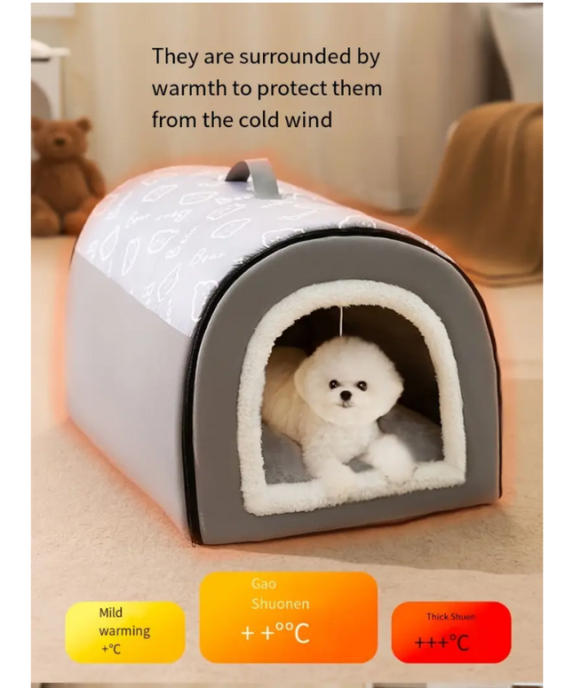 Warm Enclosed Dog Bed for All Seasons-3