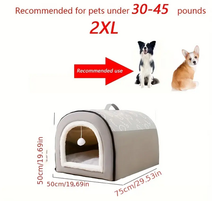 Warm Enclosed Dog Bed for All Seasons-4
