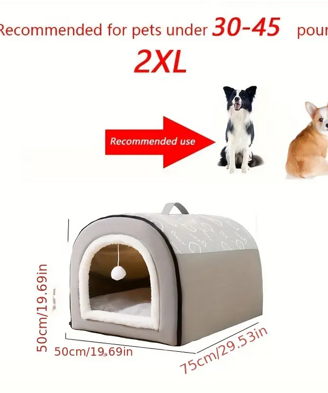 Warm Enclosed Dog Bed for All Seasons-4