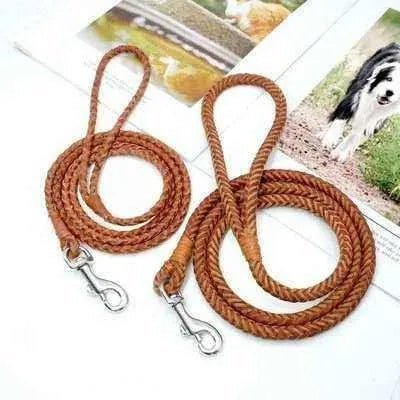 Stylish 4ft Rolled Leather Dog Leash 🐾-1