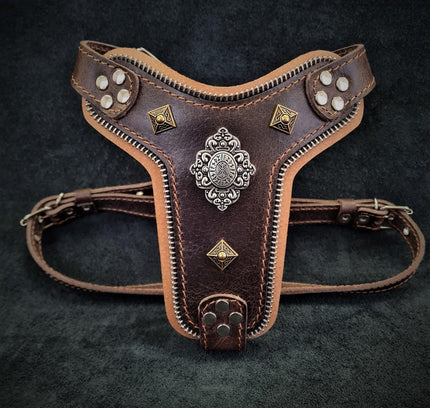 The ''Aztec'' harness Brown Small to Medium Size-0