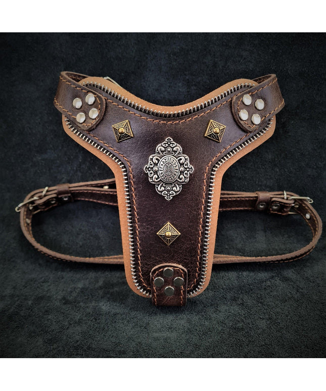 The ''Aztec'' harness Brown Small to Medium Size-0