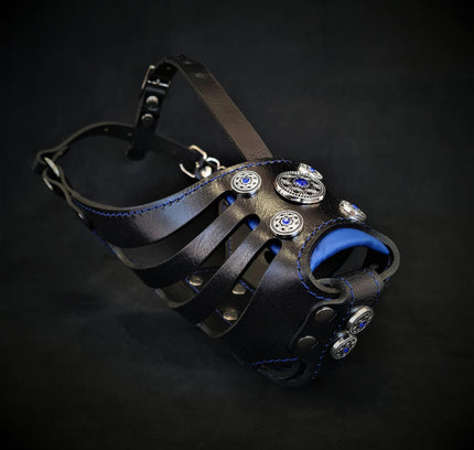 The ''Bijou'' Basket Muzzle Black & Blue-0