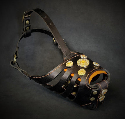 The ''Bijou'' Basket Muzzle Black & Orange-0