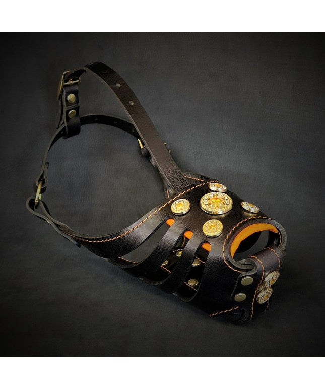 The ''Bijou'' Basket Muzzle Black & Orange-0
