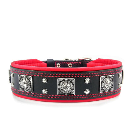 The "Eros" collar 2.5 inch wide black & red-2