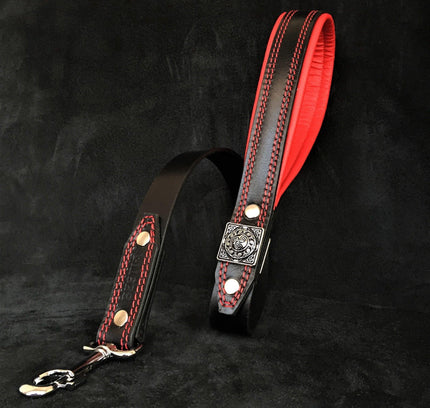The "Eros" collar 2.5 inch wide black & red-1