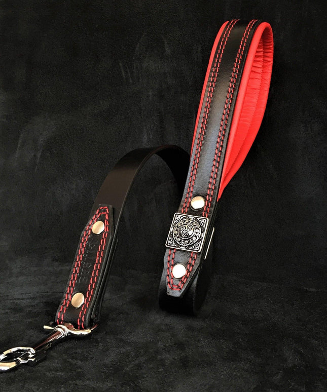 The "Eros" collar 2.5 inch wide black & red-1