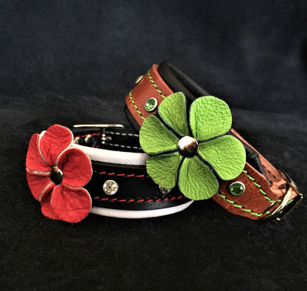 The "Flower" handmade puppy collar-0