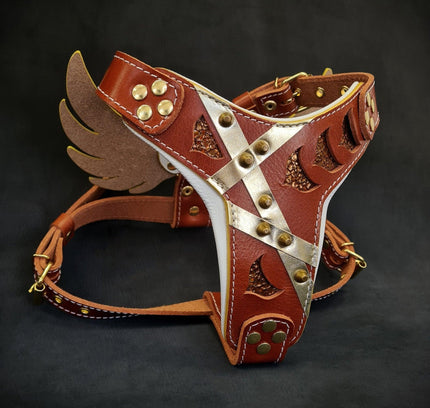 The "Hermes" leather harness -  Large and Giant Breeds-0
